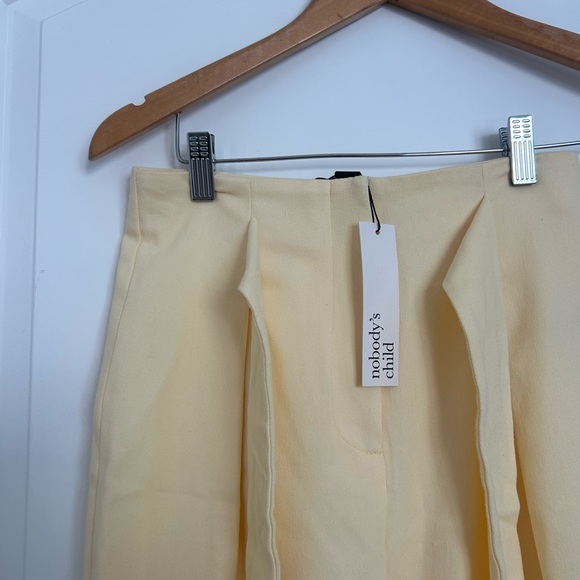Nobody’s Child Tie Front Wide Leg Trouser in Butter Yellow Lemon size 2 NWT - Picture 5 of 11